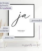 Personalisiertes Hochzeitsposter - Unser ‘ja’ für die Liebe - posterfolio.de