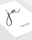 Personalisiertes Hochzeitsposter - Unser ‘ja’ für die Liebe - posterfolio.de