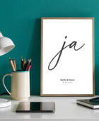 Personalisiertes Hochzeitsposter - Unser ‘ja’ für die Liebe - posterfolio.de