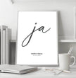 Personalisiertes Hochzeitsposter - Unser ‘ja’ für die Liebe - posterfolio.de