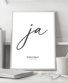 Personalisiertes Hochzeitsposter - Unser ‘ja’ für die Liebe - posterfolio.de