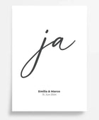 Personalisiertes Hochzeitsposter - Unser ‘ja’ für die Liebe - posterfolio.de