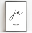 Personalisiertes Hochzeitsposter - Unser ‘ja’ für die Liebe - posterfolio.de