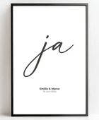 Personalisiertes Hochzeitsposter - Unser ‘ja’ für die Liebe - posterfolio.de