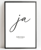 Personalisiertes Hochzeitsposter - Unser ‘ja’ für die Liebe - posterfolio.de