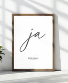 Personalisiertes Hochzeitsposter - Unser ‘ja’ für die Liebe - posterfolio.de