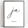 Personalisiertes Hochzeitsposter - Unser ‘ja’ für die Liebe - posterfolio.de