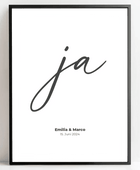 Personalisiertes Hochzeitsposter - Unser ‘ja’ für die Liebe - posterfolio.de