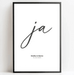 Personalisiertes Hochzeitsposter - Unser ‘ja’ für die Liebe - posterfolio.de