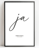 Personalisiertes Hochzeitsposter - Unser ‘ja’ für die Liebe - posterfolio.de