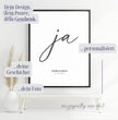 Personalisiertes Hochzeitsposter - Unser ‘ja’ für die Liebe - posterfolio.de