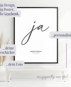 Personalisiertes Hochzeitsposter - Unser ‘ja’ für die Liebe - posterfolio.de