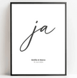 Personalisiertes Hochzeitsposter - Unser ‘ja’ für die Liebe - posterfolio.de