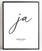 Personalisiertes Hochzeitsposter - Unser ‘ja’ für die Liebe - posterfolio.de