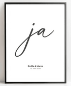 Personalisiertes Hochzeitsposter - Unser ‘ja’ für die Liebe - posterfolio.de