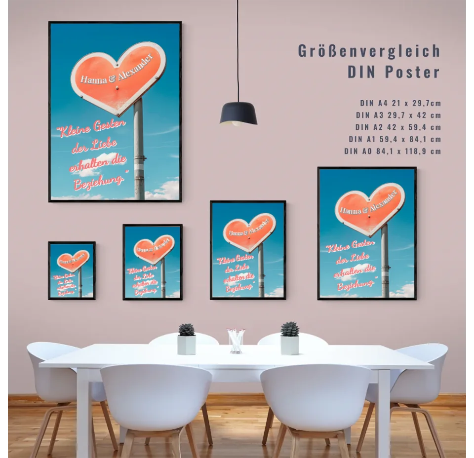 Dein persönlicher Liebesbeweis: Personalisiertes Poster mit Herz und individueller Botschaft!