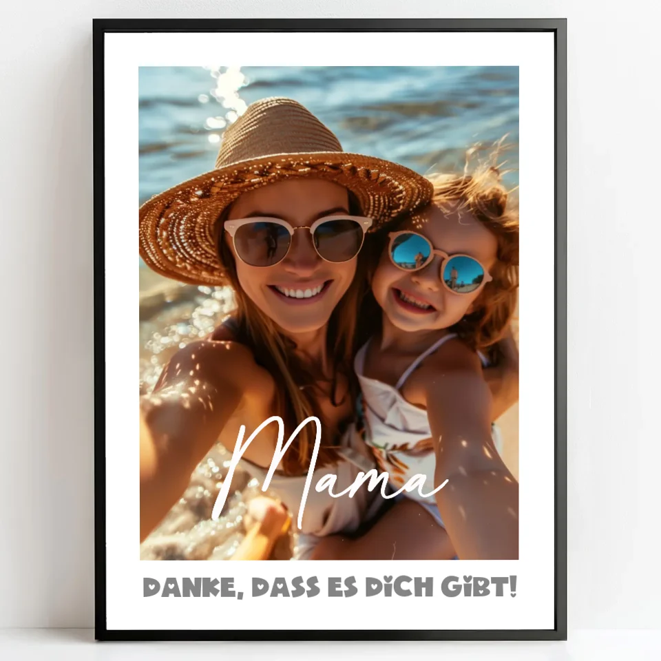 Personalisierte Poster  Bilderrahmen schwarz matt 30 x 40 cm