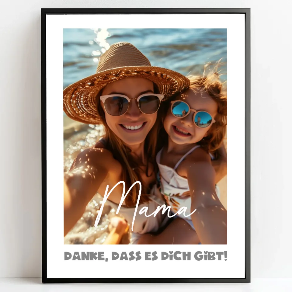 Personalisierte Poster Bilderrahmen schwarz matt 60 x 80 cm