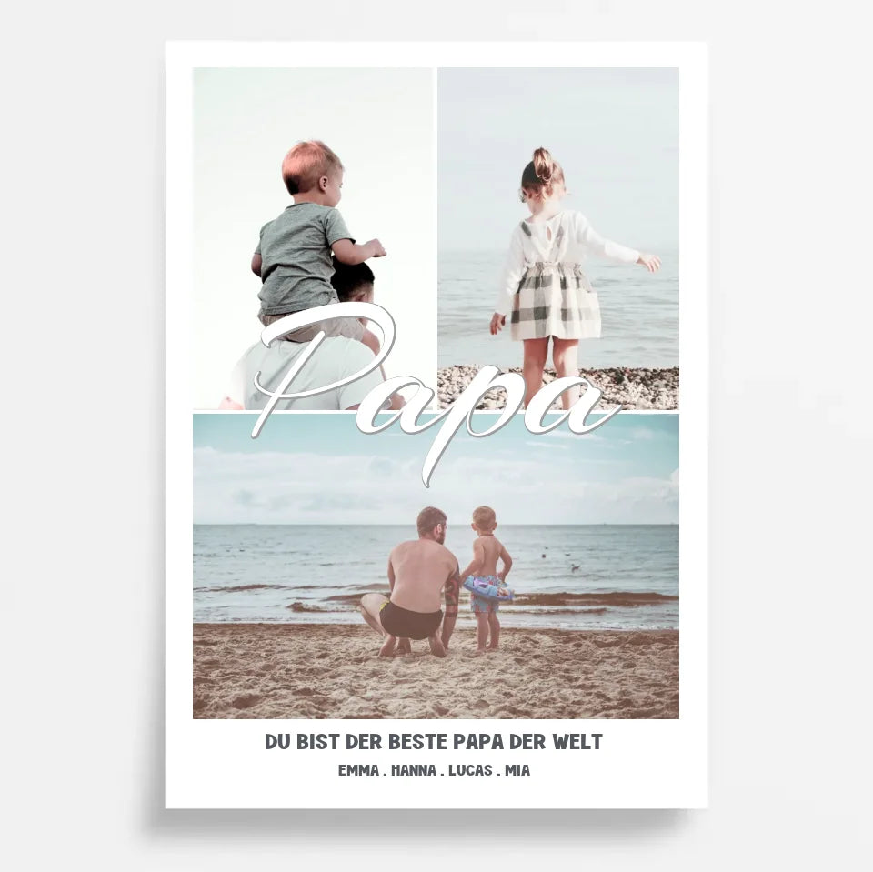 Bewahre besondere Erinnerungen: Personalisierte Papa Fotocollage für einzigartige Geschenke!