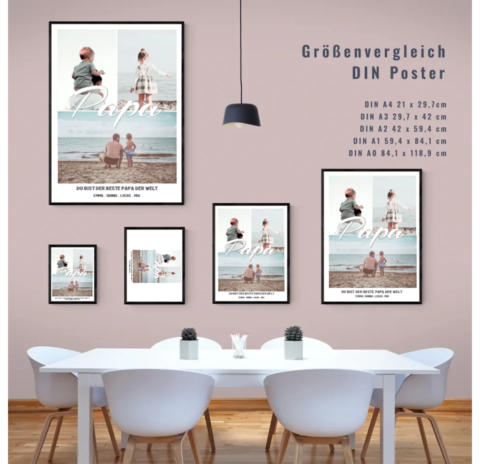 Bewahre besondere Erinnerungen: Personalisierte Papa Fotocollage für einzigartige Geschenke!