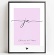 'ja' zur Hochzeit - dein personalisiertes Poster: Unvergessliche Erinnerungen mit Namen und Datum festhalten - posterfolio.de