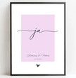 'ja' zur Hochzeit - dein personalisiertes Poster: Unvergessliche Erinnerungen mit Namen und Datum festhalten - posterfolio.de