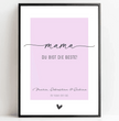 Mama, du bist die Beste! Personalisierbares Poster in Pastelltönen - Einzigartiges Geschenk für die beste Mama - posterfolio.de