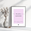 Mama, du bist die Beste! Personalisierbares Poster in Pastelltönen - Einzigartiges Geschenk für die beste Mama - posterfolio.de