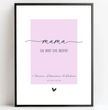 Mama, du bist die Beste! Personalisierbares Poster in Pastelltönen - Einzigartiges Geschenk für die beste Mama - posterfolio.de