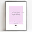 Mama, du bist die Beste! Personalisierbares Poster in Pastelltönen - Einzigartiges Geschenk für die beste Mama - posterfolio.de