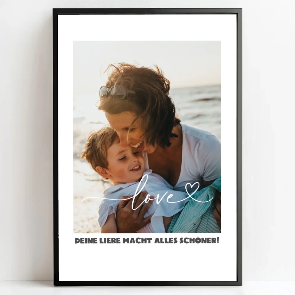 Personalisierte Poster Bilderrahmen schwarz matt 40 x 60 cm