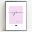 'ja' zur Hochzeit - dein personalisiertes Poster: Unvergessliche Erinnerungen mit Namen und Datum festhalten - posterfolio.de
