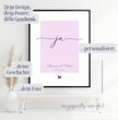 'ja' zur Hochzeit - dein personalisiertes Poster: Unvergessliche Erinnerungen mit Namen und Datum festhalten - posterfolio.de