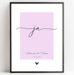 'ja' zur Hochzeit - dein personalisiertes Poster: Unvergessliche Erinnerungen mit Namen und Datum festhalten - posterfolio.de