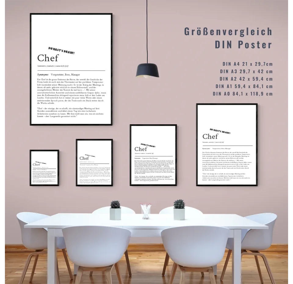 Dein personalisiertes Definition Poster "Chef": Einzigartig & Wertschätzend