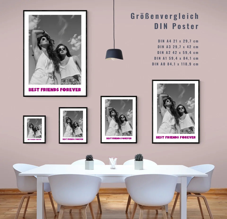 Einzigartiges Geschenk für deine beste Freundin: Personalisiertes Poster mit eurem Foto und individueller Botschaft