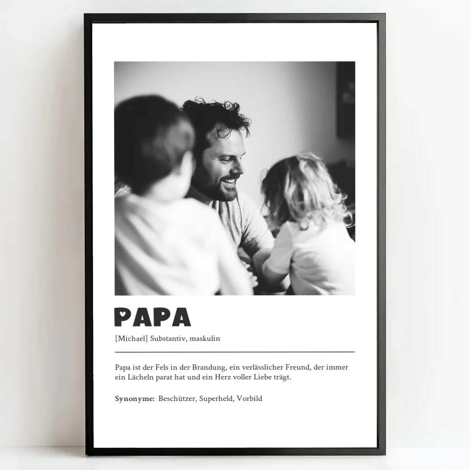 Personalisierte Poster Bilderrahmen schwarz matt 40 x 60 cm