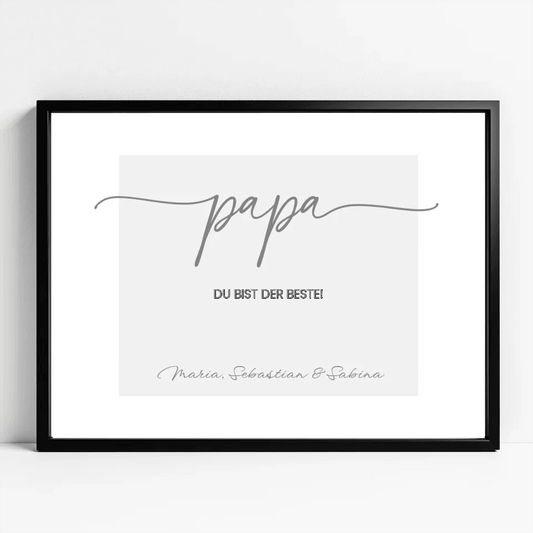 Überrasche deinen Papa mit einem einzigartigen Geschenk - Personalisiertes Poster für den besten Papa der Welt! - posterfolio.de