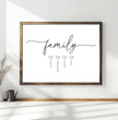 Einzigartiges Familienposter: Personalisiertes Geschenk mit vier Namen und liebevollen Details - posterfolio.de