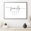 Einzigartiges Familienposter: Personalisiertes Geschenk mit vier Namen und liebevollen Details - posterfolio.de