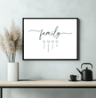Einzigartiges Familienposter: Personalisiertes Geschenk mit vier Namen und liebevollen Details - posterfolio.de