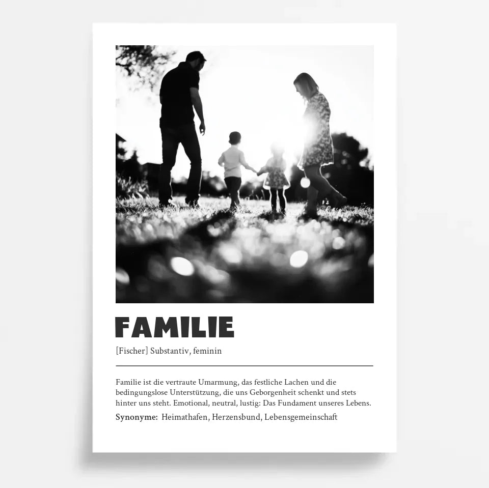 Emotionales Definitions Poster Familie – Dein einzigartiges, personalisiertes Geschenk