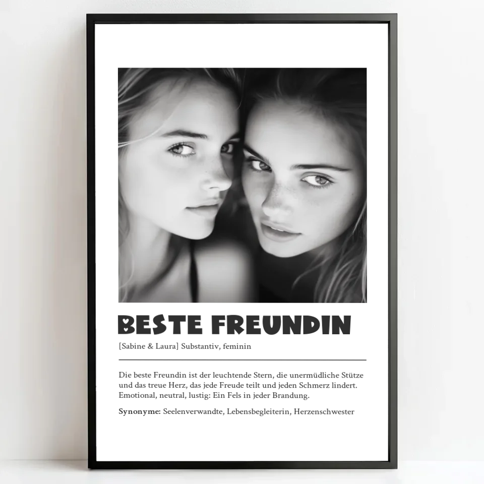 Personalisierte Poster Bilderrahmen schwarz matt 20 x 30 cm