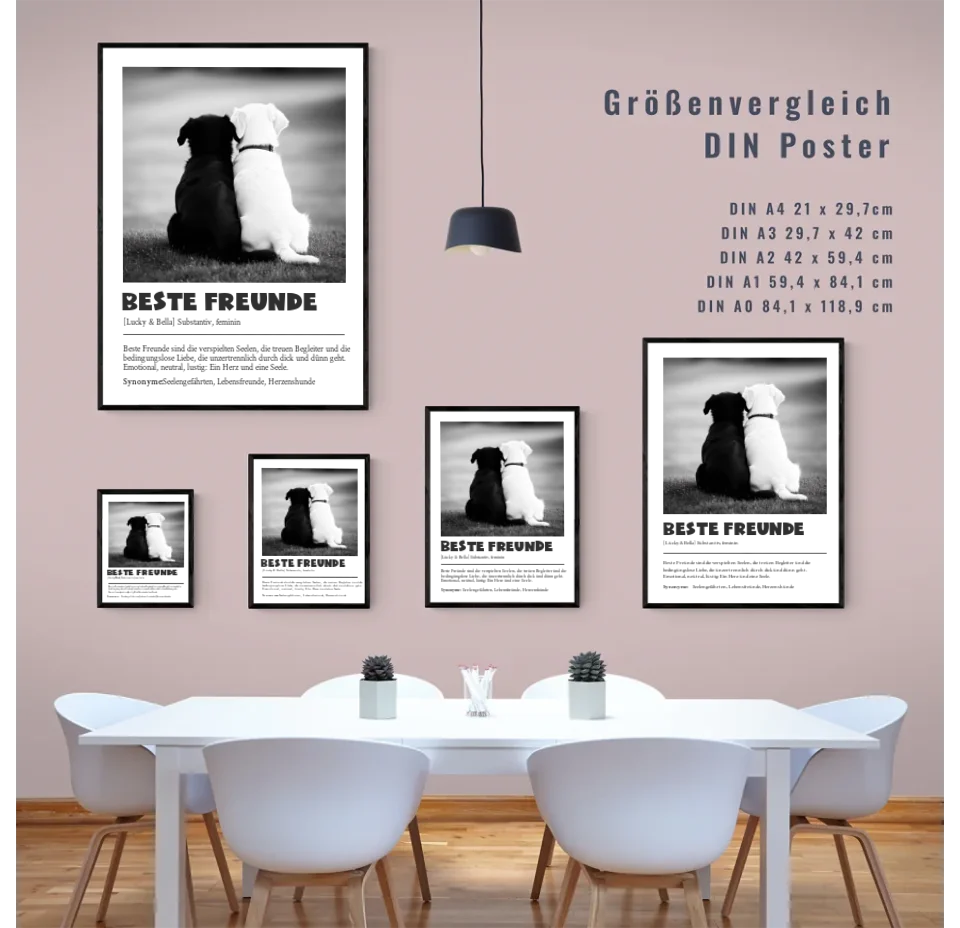 Definitions Poster Beste Freunde (Hundefreunde) – Personalisiertes Geschenk