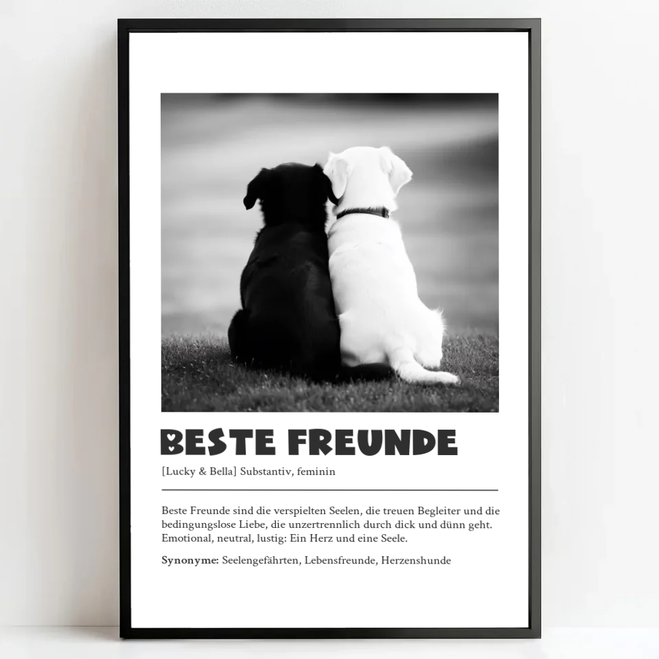 Personalisierte Poster Bilderrahmen schwarz matt 20 x 30 cm