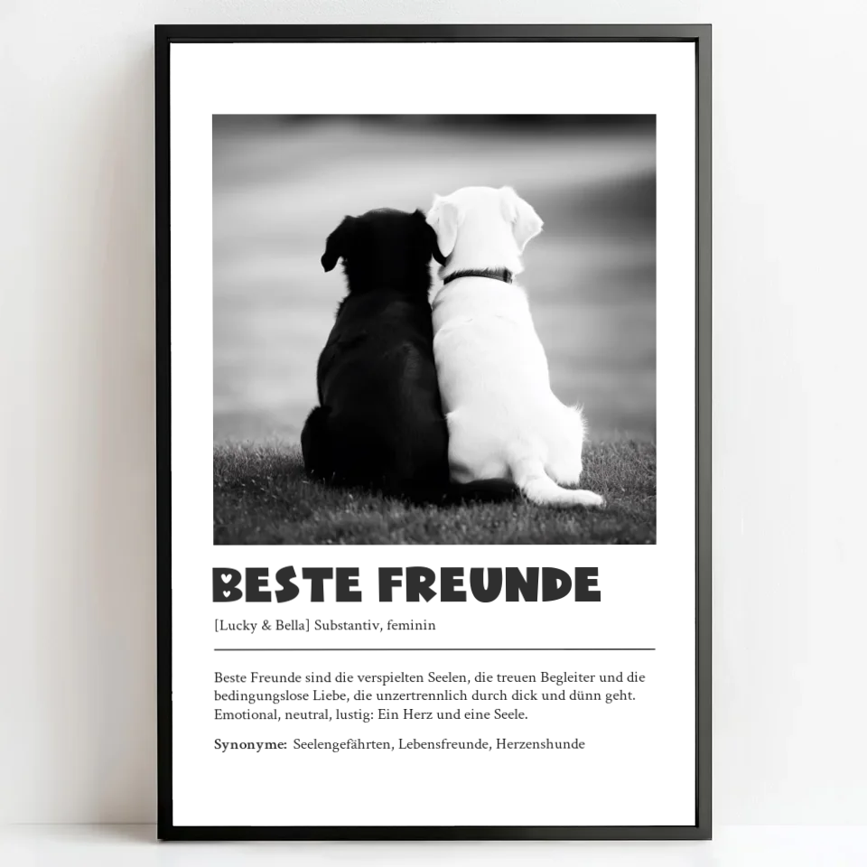 Personalisierte Poster Bilderrahmen schwarz matt 40 x 60 cm