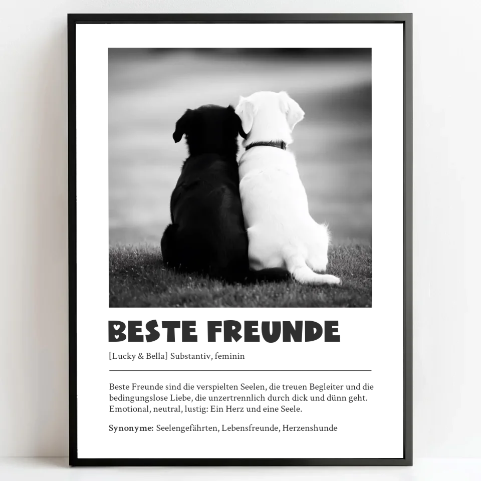 Personalisierte Poster Bilderrahmen schwarz matt 60 x 80 cm