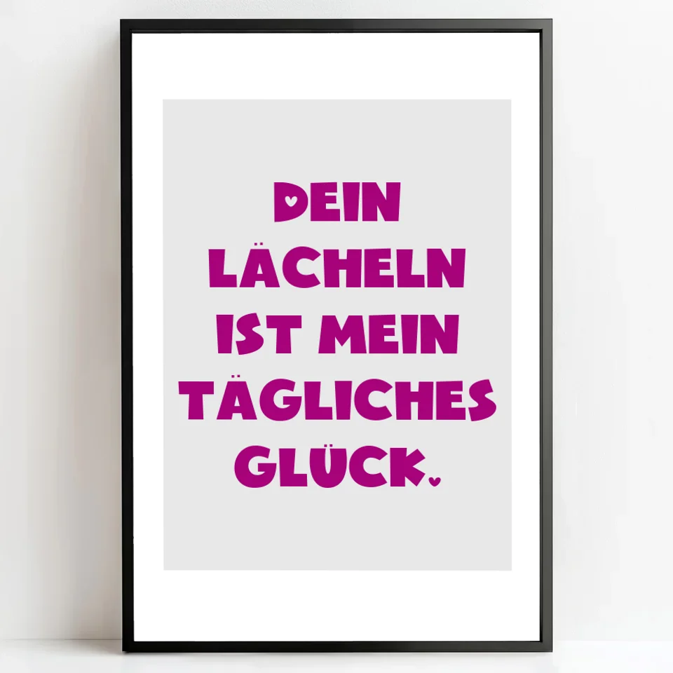 Personalisierte Poster Bilderrahmen schwarz matt 20 x 30 cm