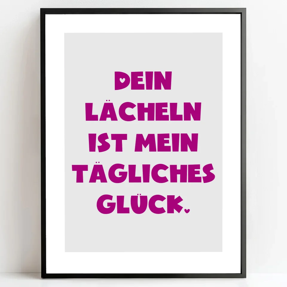 Personalisierte Poster  Bilderrahmen schwarz matt 30 x 40 cm