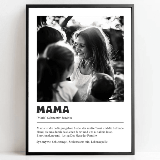 Emotionales Definitions Poster Mama – Einzigartiges, personalisiertes Geschenk - posterfolio.de